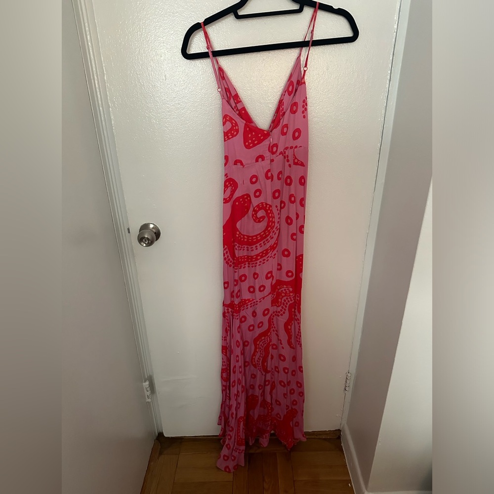 Farm Rio Dress Pink and Red Octopus Print
